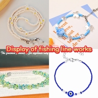 Fil de perlage en nylon multicolore importé du Japon, 50 yards, 0,25 mm, résistant, pour collier, bracelet, fabrication de bijoux DIY