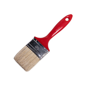 Pinceau plat à poils de porc, manche en plastique rouge, 12-18 mm, pour peinture et nettoyage - Product Image 2