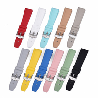 Bracelet de montre connectée MZDTIMK en caoutchouc souple et silicone, boucle à ardillon incurvée, 20 mm 22 mm, style tendance