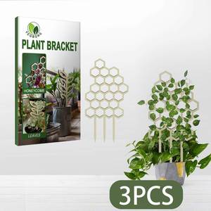 Upright Plant Support Trellis Stick Net Honeycomb Design Wooden Climbing Frame Potted Plants <b>Training</b> Stake for Growth Trainer - Product Image 4