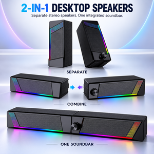 Sistema de Altavoces Profesional para PC con Barra de Sonido USB 3D de 2.5 Pulgadas, Iluminación RGB, 2.0 Canales, Venta al Por Mayor - Product Image 1