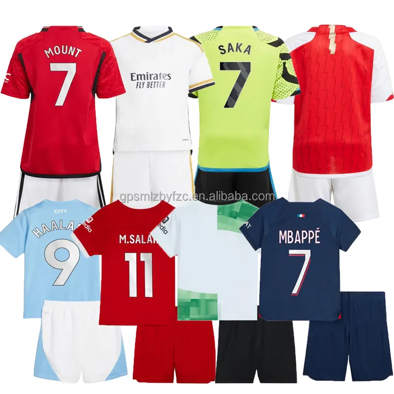 कस्टम 2022/23/24 सॉकर जर्सी बच्चों के खेल वस्त्र शर्ट + शॉर्ट्स नेमार रोनाल्ड फुटबॉल जर्सी वर्दी सेट