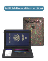 Bling passeport vaccin carte lecteur titulaire de licence voyage portefeuilles femmes strass passeport couverture