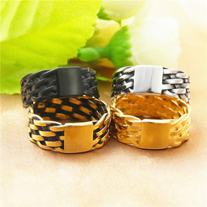 European American Style <b>Titanium</b> Steel Braided <b>Ring</b> Men's Punk Jewelry Gift 240119 - Product Image 4