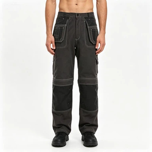 Pantalon de travail en polycoton durable pour hommes, poches amovibles, boutons en laiton, fermeture éclair <span class=keywords><strong>SBS</strong></span> - Product Image 1