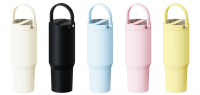 Gobelet isotherme portable en acier inoxydable avec poignée, logo personnalisé, 20 oz, paille amovible, isolation sous vide