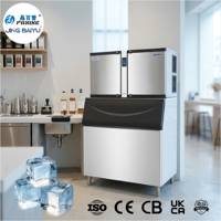 Machine à glaçons BY-1500A(F) 650 kg/jour, refroidie par air, R404A, équipement commercial robuste pour la fabrication de glaçons carrés