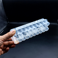 Boîte de 24 flacons rectangulaires de 3 ml en plastique PP transparent pour le stockage et l'organisation de kits de tests de vaccins lyophilisés pour animaux de compagnie