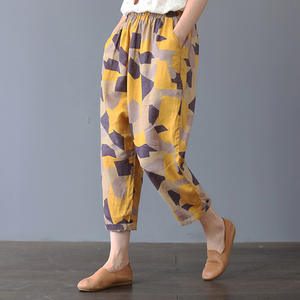 V638 di Vendita Calda <span class=keywords><strong>Vita</strong></span> <span class=keywords><strong>Alta</strong></span> Casuale Più Il Formato Stampato Delle Donne da Tutto il Harem Pants - Product Image 3