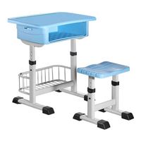 Ensemble de bureau et tabouret réglables et confortables pour étudiants avec tiroir et structure métallique pour l'étude en classe