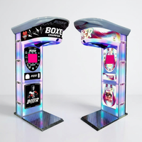 Machine de jeu de boxe à pièces avec éclairage d'ambiance, idéale pour les parcs d'attractions et les centres de divertissement intérieurs.