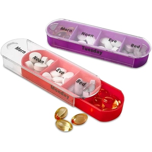 Organizador de Pastillas Portátil Transparente de 7 Niveles y 28 Compartimentos, Apilable, a Prueba de Humedad, Caja de Medicamentos de Plástico - Product Image 3