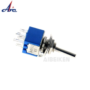 6-pin nhựa thu nhỏ chuyển đổi chuyển đổi phẳng đòn bẩy dpdt Chức năng vật liệu cao su dpdt hình thức liên lạc 3A Max. current 12V Max. - Product Image 5