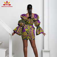 Mini robe africaine à manches longues, nouvelle collection printemps, vêtement pour femmes, à imprimé Ankara, bon marché, nouvelle collection