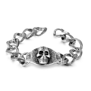 Skull Skeleton <b>Chain</b> Bracelet <b>Titanium</b> Steel Men's Rock Style Party Jewelry CE231 - Product Image 1
