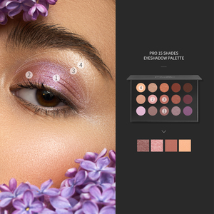 Bhfluac-palette d'ombres <span class=keywords><strong>à</strong></span> paupières multi-couleurs, maquillage professionnel, cosmétiques, pro 15 nuances de base - Product Image 4