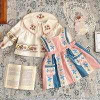 Robe en coton mélangé à motifs floraux pour filles, style rétro inspiré du vintage, qualité export, plissée avec des détails complexes, OEM ODM