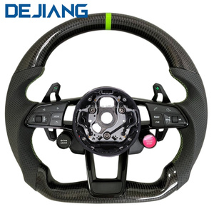 Volante de Coche Personalizado de Cuero y Fibra de Carbono para Audi A4 A5 A6 A7 C7 Q3 Q5 A3 S3 S8 R8 <span class=keywords><strong>RS3</strong></span> S6 S7 2014 <span class=keywords><strong>2015</strong></span> Mejorado - Product Image 1