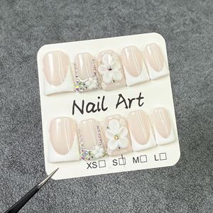 Diseño exclusivo <span class=keywords><strong>de</strong></span> lujo 10PCS Prensa acrílica <span class=keywords><strong>Uñas</strong></span> artificiales hechas a mano Mariposa - Product Image 3
