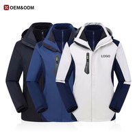 Op maat gemaakte design heren waterdichte drie-in-één jassen outdoor unisex werkkleding winter fleece jas softshell capuchonjas