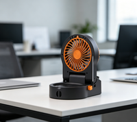Ventilateur carré portable rechargeable à l'énergie solaire, alimentation manuelle, ventilateur-haut-parleur 10000 mAh avec haut-parleur externe, subwoofer FM