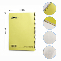 Cahier spirale A4 en PP à grille quadrillée pour les étudiants, idéal pour les mathématiques et l'écriture quotidienne