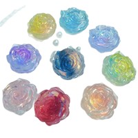 Paillettes en résine, fleurs de rose chinoises, accessoires faits main pour coque de téléphone portable, pince à cheveux, thème fleurs végétales, breloque pour slime, noble