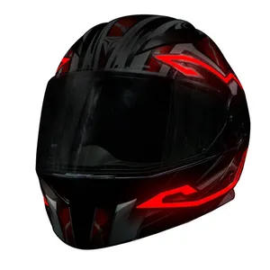 通用发光二极管头盔尾灯USB可充电夜间骑行信号头盔发光灯条套件