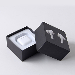 Fast shipping in stock Ready‑Made Black Rigid <b>Paper</b> Box, Top&Bottom Lid For Wireless Bluetooth Earphones Packaging - Product Image 3
