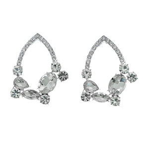 Parure de Mariée <span class=keywords><strong>2</strong></span> Pièces : Couronne et Boucles d'Oreilles en Alliage Plaqué Argent avec Strass pour Fiançailles et Soirées Habillées - Product Image 5