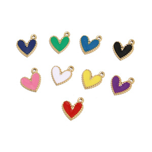 Mini Enamel Heart Charm Pendant |PVD Gold Plated Stainless Steel Love Drop Oil Pendant for DIY Bracelet Necklace Jewelry Making - Product Image 3