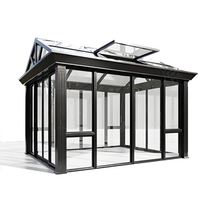 Véranda moderne en verre isolant coulissant rétractable amovible pour patio extérieur, parc, cour - Product Image 3