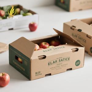 Caja <span class=keywords><strong>de</strong></span> Cartón Corrugado Reciclado para Envío <span class=keywords><strong>de</strong></span> Frutas, con Relieve Naranja, para Manzana, Limón, Mango, Plátano, Vegetales, Arándanos - Product Image 2