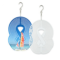 Mobiles à vent personnalisables en aluminium pour sublimation, sculptures cinétiques à énergie éolienne, ornements de suspension, forme de cœur