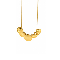 Collier pour femme de style français plaqué or 18 carats, avec disque rond irrégulier et chaîne serpent, poli, minimaliste, élégant, cadeau de bijoux