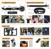 Kit de survie 250 pièces kit de premiers soins avec sac compatible Molle et tente d'urgence, kit d'urgence pour la randonnée, la chasse,