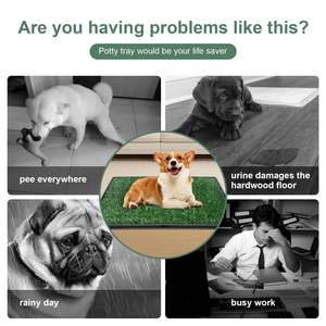 大型犬草パッドトレイ人工芝パッチと洗えるおしっこパッド素早く吸収性ポータブルトイレペットルー - Product Image 3