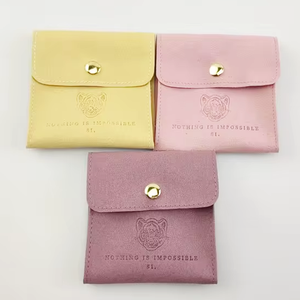 Pochettes d'emballage pour bijoux en microfibre suédée avec logo personnalisé, insert et boîte, pour boucles d'oreilles et colliers - Product Image 2