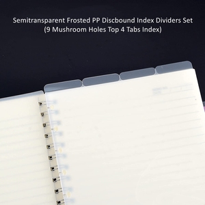 9 đĩa Frosted PP chỉ số ngăn chỉ số trang tấm 7x9.25 inch discbound bên trong giấy hạnh phúc kế hoạch filofax Organizer Tab Divider - Product Image 4