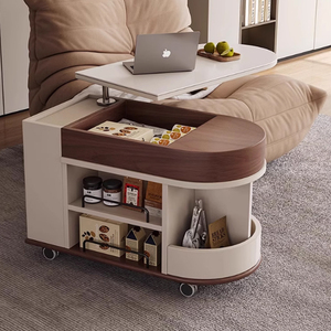 New Multi-Functional Living Room Sofa Moving <strong>Side</strong> <strong>Table</strong> Small Unit Rotating <strong>Storage</strong> Wheeled Cart BN-2491 - Product Image 1