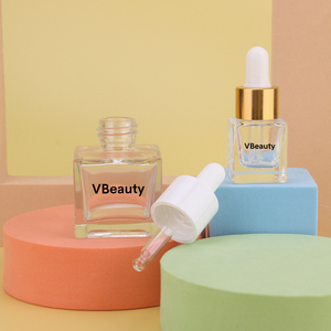 <strong>Unique</strong> Cosmetic 5ml 30ml 1oz Square Glass <strong>Dropper</strong> <strong>Bottle</strong> With White Shiny Gold <strong>Dropper</strong> Serum <strong>Bottle</strong>