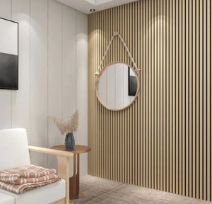 Panneaux acoustiques insonorisants en placage de bois, MDF haute densité, lattes en fibre de polyester, design 3D pour appartement, conception graphique - Product Image 4