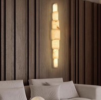 Applique murale moderne contemporaine de luxe en marbre naturel espagnol lumière LED pour salon fond mur allée chevet maison