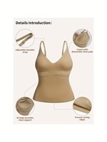 Couleur unie Lady Compression Sous-vêtements Respirant pour la peau Débardeur à bretelles pour femmes avec coussin de poitrine en stock