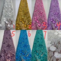 Vente en gros de tube de perles en dentelle tissu de fleurs brodées de paillettes tissu pour fleurs broderie en maille tissu pour robe de mariée pour femmes