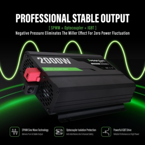 Inversor de Onda Sinusoidal Pura de 2000W, Pico de 4000W, 12V/24V/48V a 110V/220V CA, Convertidor de Arranque Suave para Hogar Solar, RV, Marino, Camper, Camión - Product Image 4