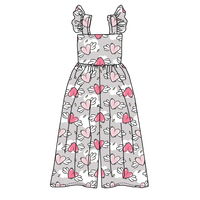 Nouvelle arrivée, robe d'été pour filles, mode haut de gamme, imprimé personnalisé, dentelle plissée, robe pour bébé fille