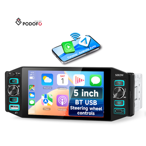 Autoradio Podofo 1 Din con Schermo Touch da <span class=keywords><strong>5</strong></span>" Incell, Video/Carplay Wireless/Android Auto, Illuminazione Colorata, Lettore MP5 per Auto, Porta USB, OEM - Product Image 1