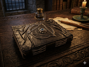 Custom Made Embossed Eye Leather Journal with a Hocus Pocus Theme Ideal for Resale Made Using Old Look Handmade <b>Papers</b> - Product Image 4