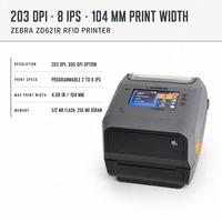 ZD621R RFID 打印机条码标签打印和编码机，用于零售资产标签化和库存管理